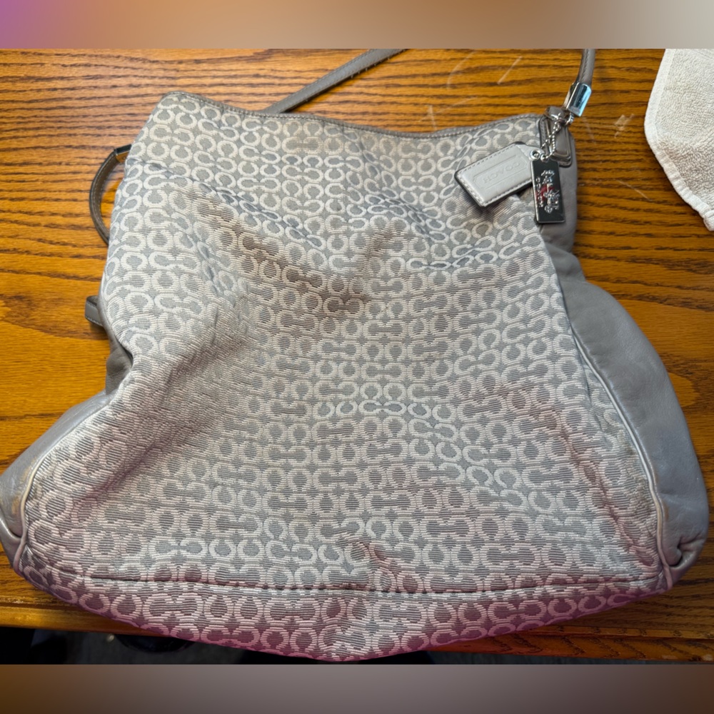 Coach Gray Patterned Shoulder Bag